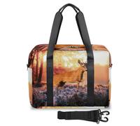 Dawn Forest Animal Deer Borsone da viaggio per donne e uomini, borsa da viaggio per il fine settimana, 32 l, grande, borsa da cabina per sport, palestra, yoga, Colore, 32L, Organizer per borse