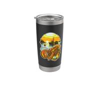 Dawn Harbor Boat Silhouette Art Bicchiere termico in acciaio inox doppia parete