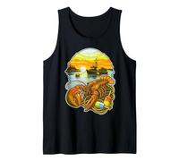 Dawn Harbor Boat Silhouette Art Canotta