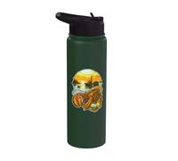 Dawn Harbor Boat Silhouette Art Stainless Steel Insulated Water Bottle