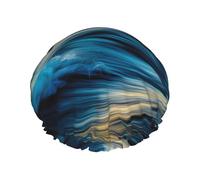 Dawn Ocean Waves - Cuffia da doccia con stampa a onde - riutilizzabile, a doppio strato, essenziale per viaggi in hotel, accessori per salone di bellezza, L