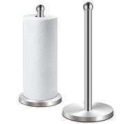 DAWNER Portasciugamani di carta da appoggio in acciaio inox moderno stand up, facile da strappare con una sola mano dispenser di asciugamani di carta da cucina con base pesante per rotoli di carta