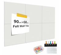 DAWNYIELD 6 Tavole in Feltro per Parete Organizzativo 30x33cm, Feltro Bacheca in Sughero per appunti con spine per Ufficio e Casa Include Accessori di Montaggio (Bianco)