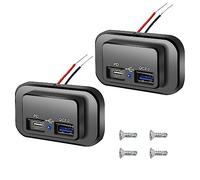 DAWRIS 2pcs Doppio Caricabatterie USB 4.8A 12V-24V Pannello Presa Di Ricarica Presa USB per camper USB Caricabatterie da Auto Presa per Barche,Camper, Marine, Barca, Camion