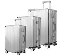 DAWRIS 3 coperture per bagagli in PVC 50 + 61 + 71 cm, copertura impermeabile trasparente per valigie riutilizzabili da viaggio con ruote copertura antipolvere, Trasparente, 20+24+28 inch