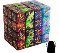 DAWRIS 48 pezzi contatori dadi, token dadi fedeltà D6 dadi compatibili con MTG, CCG, Magic The Gathering MTG dice dadi, accessori per gioco di carte con sacchetti di immagazzinaggio (A)