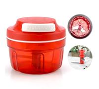 DAWRIS Affettatrice per cipolle manuale, rosso, con cavo a corda, tritatutto per cipolle da cucina, taglierina onion cutter chopper, tagliaverdure per la casa