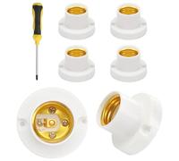 DAWRIS Portalampada impermeabile E27 con cacciavite Phillips E27, portalampada E27, in plastica ABS, per lampade E27, per corridoi, balconi, cantine, garage (bianco)