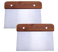 DAWRIS Spatola per pasta di alta qualità, in acciaio inox, 15 cm, con manico in legno, per cuocere, accessori, lievito naturale