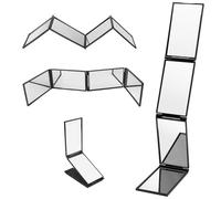 DAWRIS Specchio a 360 gradi, a 4 vie, cosmetico, piccolo da viaggio, pieghevole, ad alta risoluzione, senza deformazioni, per trucco, taglio dei capelli