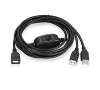 DAWSAXZKL USB 2.0 tipo A femmina a doppio A maschio con cavo dati splitter a Y interruttore + intrecciato for stampante