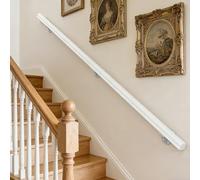Dawselod 200cm Corrimano Bianco in Legno Massello | Ringhiera per Scale Antiscivolo per Casa | Sicurezza Pesante per Scale Interne ed Esterne, Corridoi, Solai & Patii