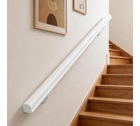 Dawselod 480cm Corrimano Bianco in Legno Massello | Ringhiera per Scale Antiscivolo per Casa | Sicurezza Pesante per Scale Interne ed Esterne, Corridoi, Solai & Patii