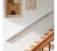 Dawselod 80cm Corrimano Bianco in Legno Massello | Ringhiera per Scale Antiscivolo per Casa | Sicurezza Pesante per Scale Interne ed Esterne, Corridoi, Solai & Patii