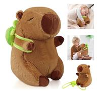Dawumin Capibara Peluche 22cm con Zaino Tartaruga, Bambola Capybara, Regali di Compleanno di Natale per Bambini