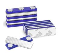 Dawumin Porta Badge Magnetico, 12PCS Targhette Portanome con Calamita, Porta Badge Magnetico Lavoro con Magnete a 3 Potenti Magneti, Porta Nome per Camicie, Uniformi (Blu)