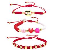 Dawutocap 3 pezzi Moda Bracciale Boemia Fatto A Mano Accessorio Con Unici Figli Di Maiale E Argilla Colorata