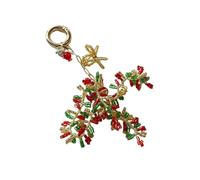 Dawutocap Ciondolo mobile a tema natalizio alla moda con campanelle in rilievo per telefono catena per telefono per tutti i giorni, 12CM, Lega + perline di riso