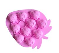 Dawwoti 10 Stampo in Silicone Fragole Bakeware Set per Cottura Lollipop Sugarcraft Candy Fondente della Torta Mold - Colore Casuale