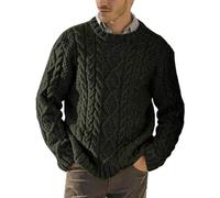 Dawwoti Mens Girocollo Maglioni Pullover Grosso Cavo di Torsione A Maglia Pullover di Base di Colore