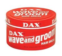 DAX Wave & Groom Hair Dress Cera Capelli 99g (3,5 oz), Pomata a Base d'Olio Tenuta Extra Forte e Lucentezza Leggera, Cera Rossa Modellante per Capelli Spessi, Ricci e Corti, Confezione da 1