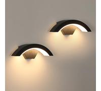 DAXGD 2 Pezzi Applique da Parete LED, 24W 2650LM Impermeabile IP65 LED Lampada da Parete Esterno/Interno,Metallo Nero Lampada da Muro per Giardino, Garage, Corridoio, Cortile, Bianco Caldo 3000K