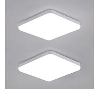 DAXGD 2 Pezzi LED Lampada da Soffitto 32W, Plafoniera LED Soffitto Quadrata Impermeabile IP54, 25CM Ultra Sottile LED plafoniera per Bagno Cucina Corridoio Balcone, Bianco Freddo 6500K