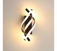 DAXGD Lampada da Parete Interno, Applique da Parete led Moderno 22W 2500 Lumen, Appliques Camera da Letto Design Curvo 3000K Luce Bianca Calda, Nero