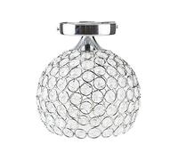 DAXGD Lampade da Soffitto Cristallo, E27 Plafoniera a Soffitto con Argento Base Moderno, Lampadario Mini Palla Illuminazione a sospensione per Camera da Letto Corridoio, Ø18CM (Senza Lampadine)
