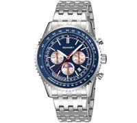 DAXIAOYU Orologio al quarzo con quadrante giallo alla moda, cinturino in acciaio, tre quadranti e sei pin, timer da polso, impermeabile, da uomo, regalo per uomini, Blu