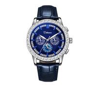 DAXIAOYU Orologio da polso da uomo, alla moda, con quadrante grande, meccanico a carica manuale, cinturino in pelle, orologio automatico da lavoro, Blu