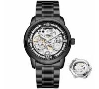 DAXIAOYU Orologio da polso meccanico automatico da uomo, con quadrante a scheletro, impermeabile, luminoso, di lusso, classico, luminoso, nero, Lusso