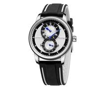 DAXIAOYU Orologio meccanico da uomo con cinturino in silicone, orologio militare automatico per uomo, alla moda, business, carica manuale, casual, impermeabile, bianco e nero, Classico, Minimalista