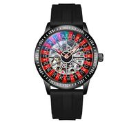 DAXIAOYU Orologio meccanico da uomo con quadrante rotante, orologio automatico alla moda con scheletro cavo, impermeabile, luminoso, orologio da polso, Nero-silicone, Lusso