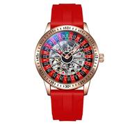 DAXIAOYU Orologio meccanico da uomo con quadrante rotante, orologio automatico alla moda con scheletro cavo, impermeabile, luminoso, orologio da polso, Rosso-silicone, Lusso