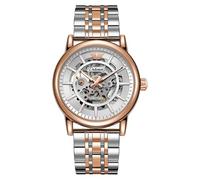 DAXIAOYU Scheletro, orologio meccanico da uomo, completamente automatico, in acciaio inox, doppio lato, orologio da polso cavo luminoso e impermeabile, Rose-acciaio, Lusso