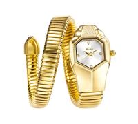 DAXIAOYU Temperamento Diamante Serpente Orologio per le Donne Moda Snakehead Dial Bracciale Orologio Da Polso Gioielli In Acciaio Inox Signore Vestito Orologi Al Quarzo, Oro bianco, Lusso