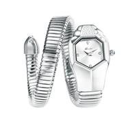 DAXIAOYU Temperamento Diamante Snake Orologio per le Donne Moda Snakehead Dial Bracciale Orologio Da Polso Gioielli In Acciaio Inox Signore Vestito Orologi Al Quarzo, Argento Bianco, Lusso