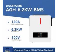 Daxtromn potenza 6.2KW inverter solare 48vDC ibrido MPPT 6200W regolatore di carica CA sinusoidale puro 120A off grid On Grid inverter domestico