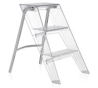 DAXUESEH Scaletta trasparente a 3 gradini, sgabello pieghevole in plastica con ampio pedale antiscivolo, capacità di 220 libbre, scaletta leggera per casa e ufficio, ufficio