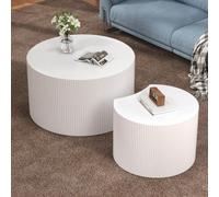 DAXUESEH Set Di 2 Tavolini Rotondi Impilabili Da 70 Cm + 50 Cm