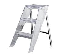 DAXUESEH Sgabello Scala Portatile Scaletta Pieghevole Sgabelli di Design 2 in 1 per Adulti Sgabello A Tre Gradini Antiscivolo in Acrilico per La Casa E La Biblioteca