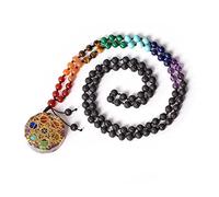 Day Day Up Ciondolo in orgonite a forma di cubo di Metatron, 7 perline | Collana in orgone con pietre preziose, gioielli geometrici sacri, perline di lava 108 per meditazione reiki e regalo di