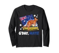 Day Mate Good Kangaroo Patriottica Australian Flag Australia Maglia a Manica