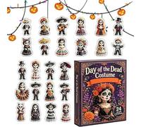 Day of the Dead Advent Calendars - 2D Acrylic Countdown, Holiday Decor Use | 24 Days of Advent for Kids Adults Apartment Living Room Bedroom Study Entryway Mantel Desk Bookshelf Holiday Party