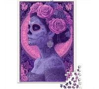 Day of The Dead Art Print Jigsaw Puzzle Impossible 1000Pcs Decorazione Per La Casa. Rilassamento E Intelligence Per Adulti E Ragazzi Da 14 Anni 38x26cm/1000pcs