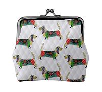 Day Of The Dead Bassett Portamonete in pelle da donna, piccolo astuccio con chiusura a chiusura Kiss-Lock Portafoglio con fibbia per regalo ragazza