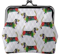 Day of The Dead Bassett Portamonete in pelle da donna, piccolo portamonete con chiusura a chiusura a scatto Portafoglio con fibbia per regalo ragazza