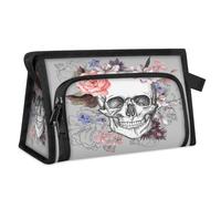 Day of The Dead Borsa da toilette da viaggio per donne, uomini, ragazze, ragazzi, stampa teschio di zucchero, borsa multifunzionale per il trucco borsa per il lavaggio articoli da toeletta organizer