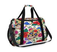 Day of The Dead Borsone da viaggio per ragazze, ragazzi, donne, uomini, teschio, fiore, fine settimana, borsa a tracolla per viaggi, sport, palestra